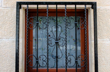 black iron bars